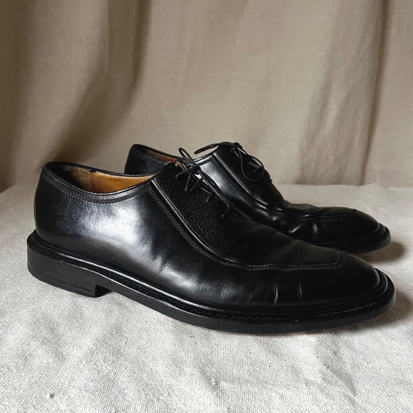 A. Testoni Black Leather Apron Toe Oxford Dress Shoes‎ Sz 10M Italy main image 7
